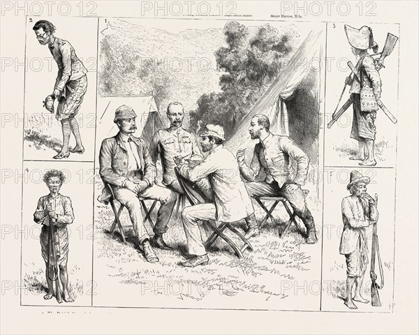 THE ANGLO SIAMESE COMMISSION, 2. An Officer of the Siamese Regular Army Making his Bow, engraving 1890
