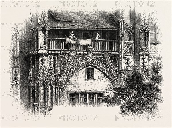 CHURCH OF ST. LAURENS, ROUEN, NORMANDY AND BRITTANY, FRANCE, 19th century engraving