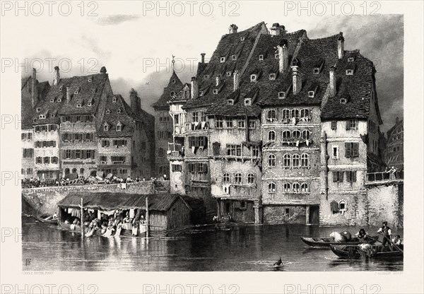 Strasbourg, Strasburg, France, 19th century engraving