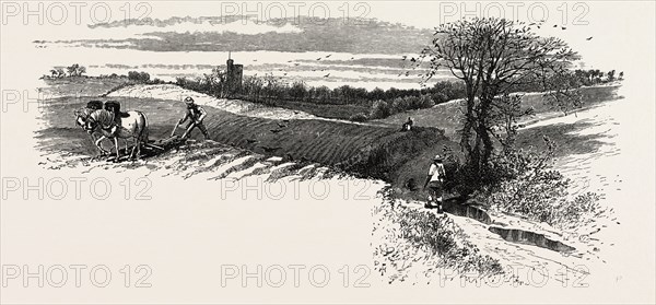 St. Peter's, Broadstairs, the south coast, UK, U.K., Britain, British, Europe, United Kingdom, Great Britain, European, 19th century engraving