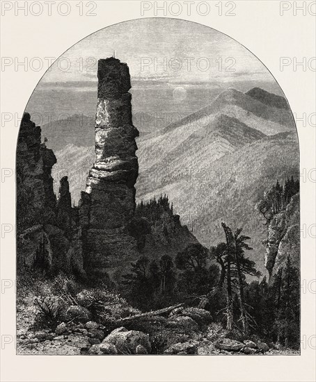 The Prebischkegel, Saxon Switzerland, Sachsische Schweiz, bastei, Germany, 19th century engraving