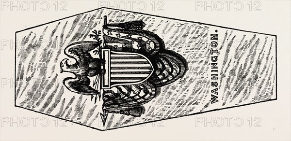 WASHINGTON'S SARCOPHAGUS, MOUNT VERNON, UNITED STATES OF AMERICA, US, USA, 1870s engraving