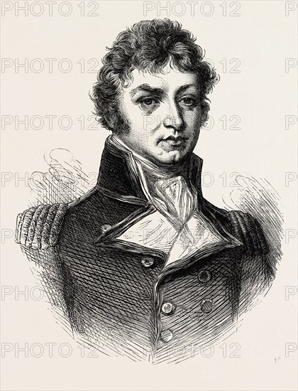 CAPTAIN (AFTERWARDS SIR PHILIP) BROKE. (From a Portrait published in 1815.) His most notable accomplishment was his victory while commanding HMS Shannon, over the USS Chesapeake on 1 June 1813, off Boston, Massachusetts, United States of America, during the War of 1812, US, USA, 1870s engraving