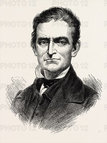 JOHN BROWN, He was an American abolitionist who believed armed insurrection was the only way to overthrow the violent system of slavery in the United States, US, USA, 1870s engraving