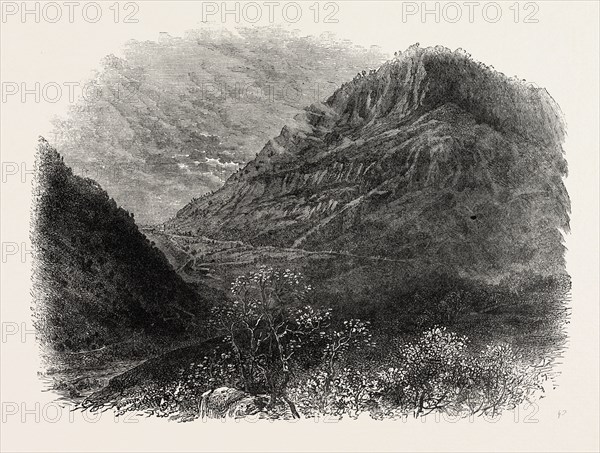 CUMBERLAND GAP, UNITED STATES OF AMERICA, US, USA, 1870s engraving