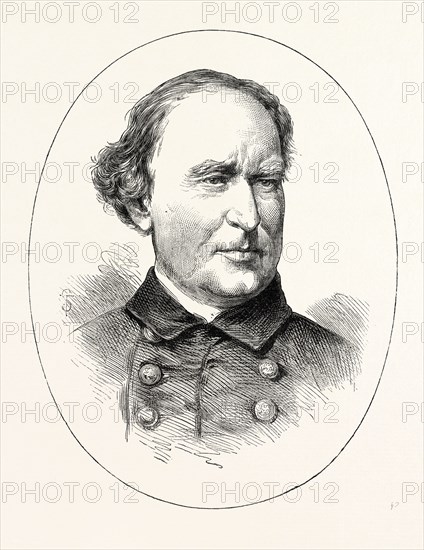 COMMODORE FARRAGUT, He was a flag officer of the United States Navy during the American Civil War, UNITED STATES OF AMERICA, US, USA, 1870s engraving