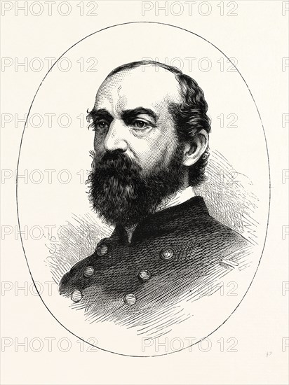 GENERAL MEADE, He was a career United States Army officer and civil engineer involved in coastal construction, including several lighthouses. He fought with distinction in the Second Seminole War and Mexican-American War. During the American Civil War he served as a Union general, rising from command of a brigade to the Army of the Potomac. He is best known for defeating Confederate General Robert E. Lee at the Battle of Gettysburg in 1863, US, USA, 1870s engraving