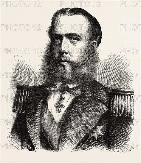 THE EMPEROR MAXIMILIAN, He was the only monarch of the Second Mexican Empire, MEXICO, 1870s engraving