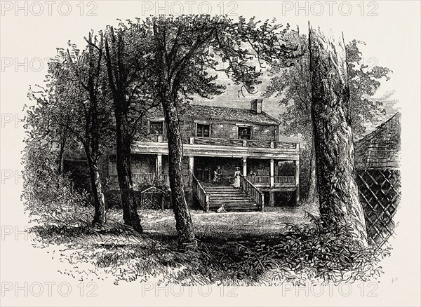 THE HOUSE WHERE GENERAL LEE SURRENDERED, AMERICAN CIVIL WAR, UNITED STATES OF AMERICA, US, USA, 1870s engraving