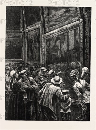 THE PARIS EXHIBITION, A SKETCH IN THE ENGLISH FINE ART COURT, FRANCE