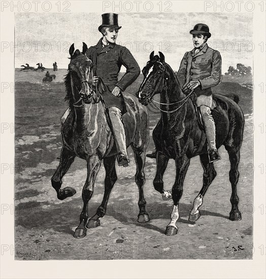 DRAWN BY JOHN CHARLTON, HORSES, engraving 1884, life in Britain, UK, britain, british, europe, united kingdom, great britain, european, art, artist, horse, horses