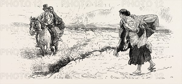 CONNEMARA MARKET FOLK, engraving 1884