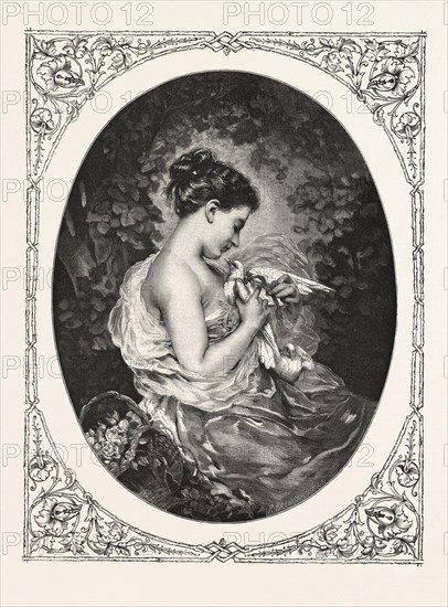 THE MESSENGER OF LOVE , ENGRAVING 1882