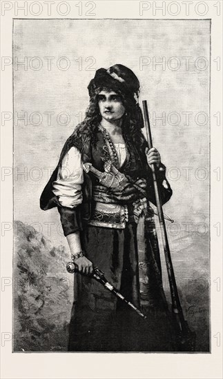 war, soldier, gun, pistol, warior, ENGRAVING 1882