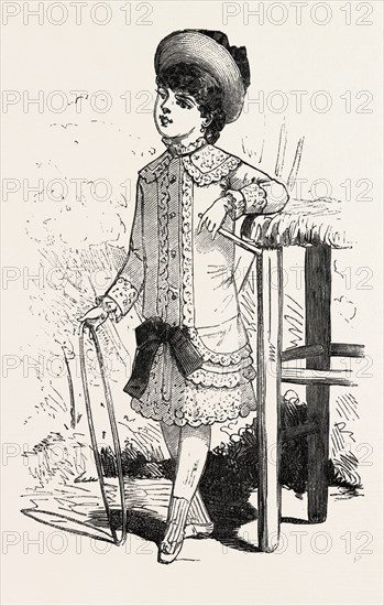 SEASIDE COSTUME FOR GIRL OF FIVE, 1882, FASHION