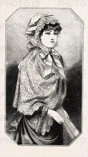 LACE MANTILLE, FASHION, ENGRAVING 1882
