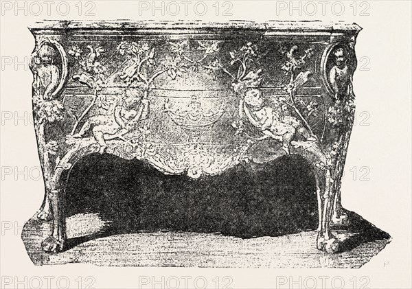 Commode, Louis XV. Hamilton Collection, FURNITURE, ENGRAVING 1882