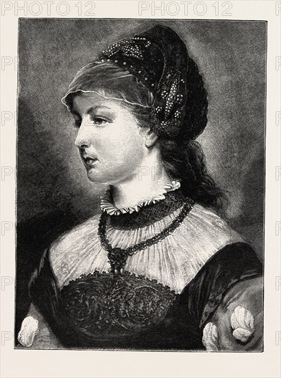 GERMAN, 16TH CENTURY , ENGRAVING 1882, LADY