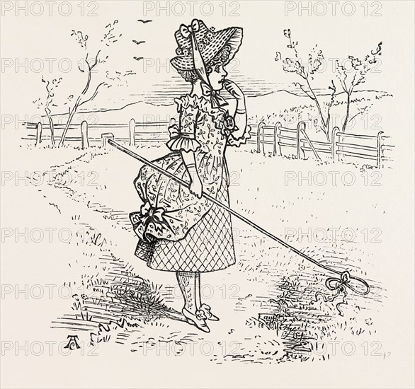 LITTLE Bo-Peep has lost her sheep, And cannot tell where to find them, Leave them alone, and they'll come home, And bring their tails behind them, nursery rhymes and nursery riddles, ENGRAVING 1882