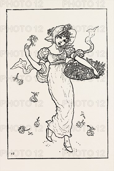 New Year. Kate Greenaway's Almanac, ENGRAVING 1882