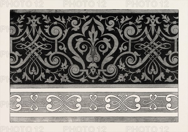 BORDER FOR SATIN-STITCH OR ONLAID EMBROIDERY, ENGRAVING 1882