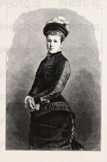 THE ARCHDUCHESS MARIA CHRISTINA OF AUSTRIA, THE FUTURE QUEEN OF SPAIN, ENGRAVING 1879