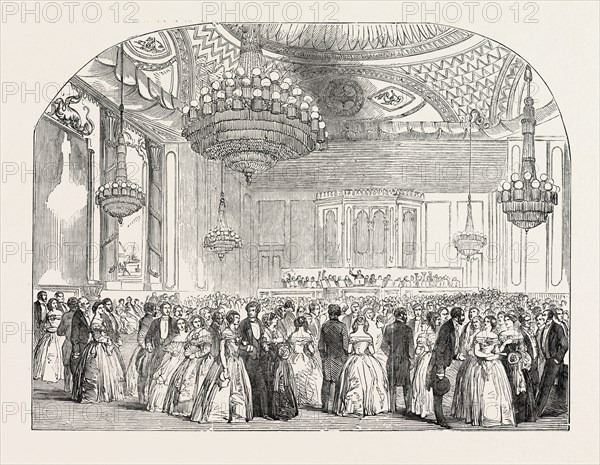 GRAND BALL AT THE BRIGHTON PAVILION (THE MUSIC ROOM), UK, 1851 engraving