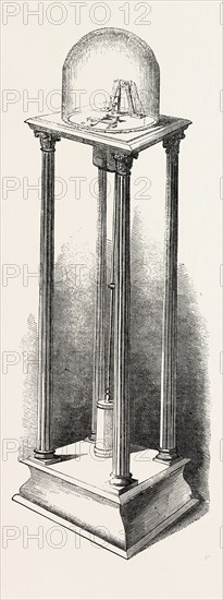 SHEPHERD'S ELECTRIC CLOCK FOR THE CRYSTAL PALACE: THE PENDULUM, THE GREAT EXHIBITION, LONDON, UK, 1851 engraving