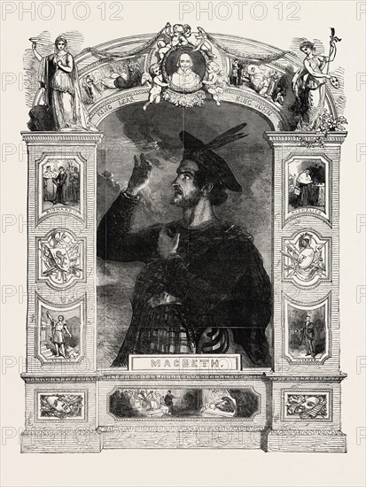 MR. MACREADY AS MACBETH ON THE NIGHT OF HIS FAREWELL OF THE STAGE, FEBRUARY 26, 1851; SHAKESPEARE, 1851 engraving