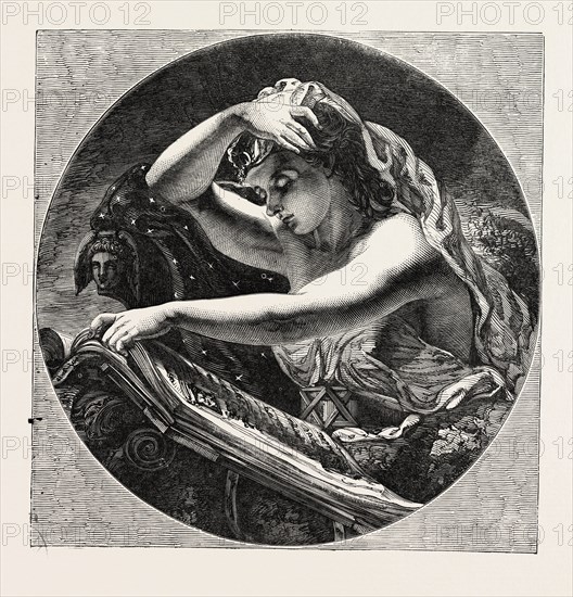 HISTORY PAINTED BY J. SANT, EXHIBITION OF THE BRITISH INSTITUTION, UK, 1851 engraving