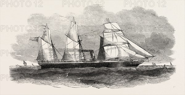 STEAM TO THE MEDITERRANEAN, THE ARABIAN, SCREW STEAMER, 1851 engraving