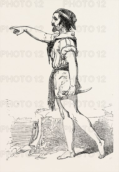 MASANIELLO, SIGNOR GAETANO PARDINI, WHO APPEARED IN LA MUTA DI PORTICI, AT HER MAJESTY'S THEATRE, HAYMARKET, LONDON, UK, 1851 engraving