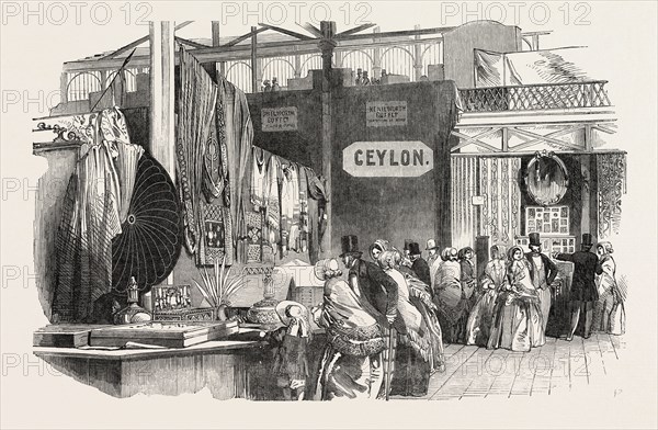 THE GREAT EXHIBITION, CRYSTAL PALACE, HYDE PARK, LONDON, UK: THE CEYLON COURT, 1851 engraving