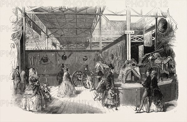THE GREAT EXHIBITION, CRYSTAL PALACE, HYDE PARK, LONDON, UK: THE EAST INDIAN COURT, SOUTH SIDE, 1851 engraving