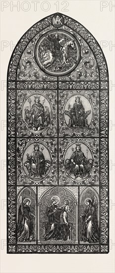 STAINED GLASS, BY M. MARTIN DE TROYES, 1851 engraving