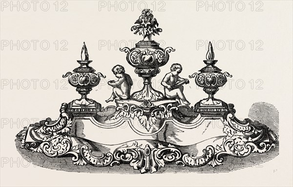 SILVER INKSTAND, BY MESSRS. DODD, CORNHILL, 1851 engraving