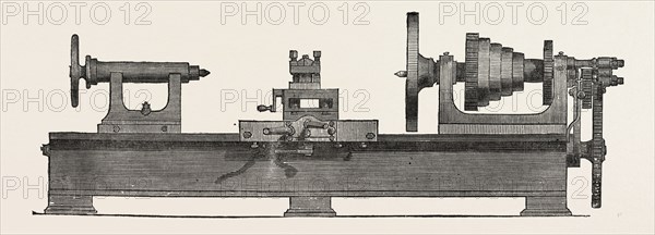 PARR, CURTIS, AND MANDELEY'S LATHE, 1851 engraving