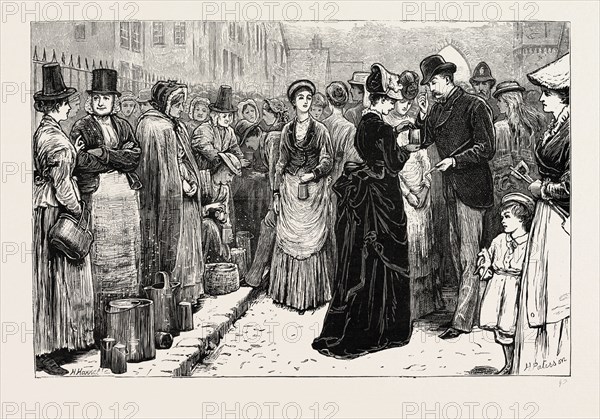 HONEY FAIR AT ABER CONWAY, 1873 engraving