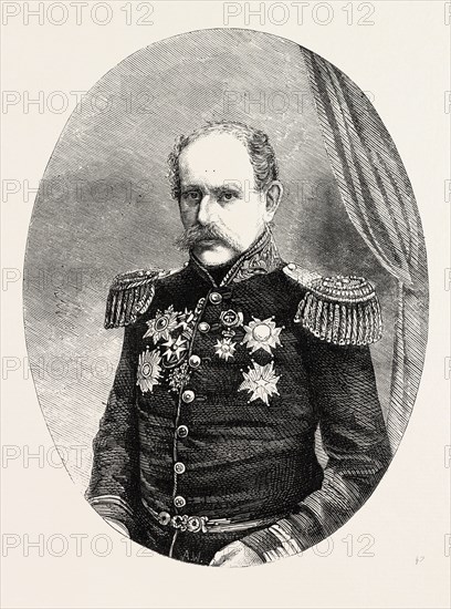 COUNT GYLDENSTOLPE, GRAND MARSHAL OF SWEDEN, 1860 engraving