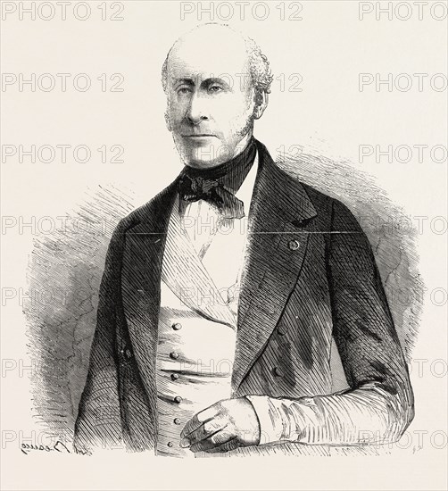 HIS EXCELLENCY COUNT FLAHAULT DE LA BILLARDERIE, AMBASSADOR FROM THE EMPEROR OF THE FRENCH TO THE COURT OF ST. JAMES'S, 1860 engraving