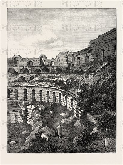 INTERIOR OF THE COLISEUM AT EL DJEM, NEAR TUNIS