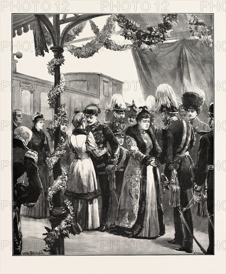 THE ROYAL MARRIAGE: RECEPTION OF THE DUKE AND DUCHESS OF EDINBURGH AND PRINCESS MARIE AT SIGMARINGEN, GERMANY