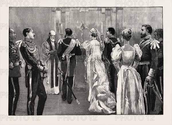 THE MARRIAGE OF PRINCESS MARIE OF EDINBURGH: THE PROTESTANT CEREMONY IN THE RED ROOM AT THE CASTLE OF SIGMARINGEN