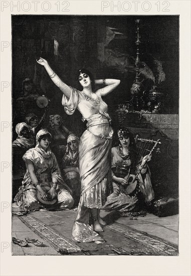 IN THE SERAGLIO BY N. SICHEL, 1893 engraving