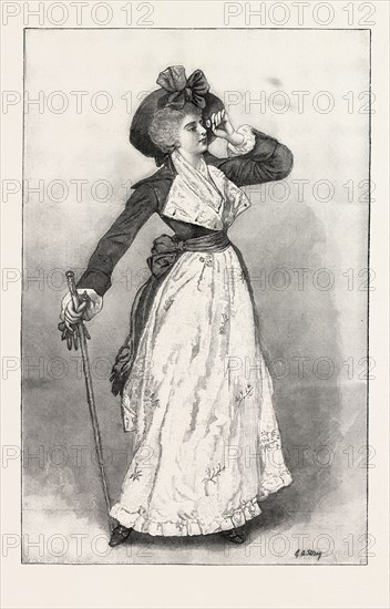 FINS DE SIECLE IN FASHIONS, 1793, 1893 engraving