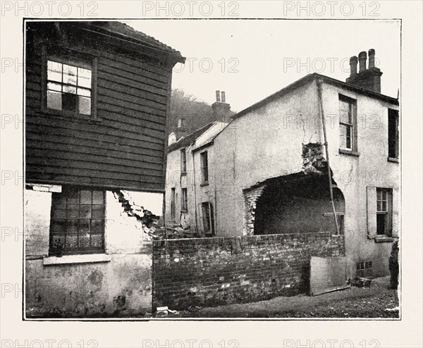 THE LANDSLIP AT SANDGATE: IN CHAPEL STREET, UK, 1893 engraving. GEORG MEISENBACH, 1841 - 1912, PHOTOGRAPHER