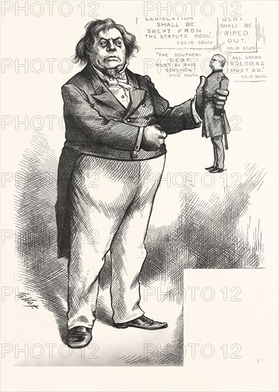 GULLIVER THE HANDS THE BROBDINGNAGIANS, US, USA, ENGRAVING 1880