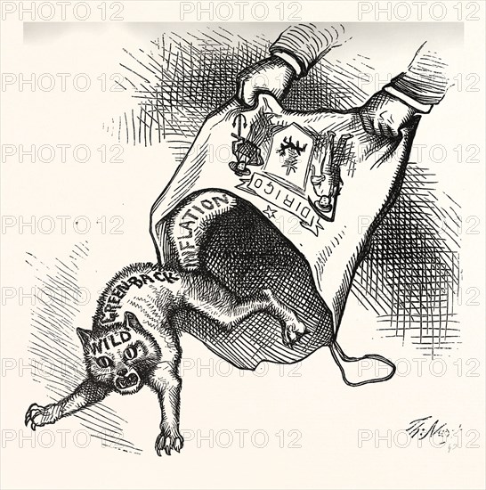 MAIN(E) PRIZE. Democrats had let it, engraving 1880, US, USA, POLITICS, POLITICAL, POLITIC, CAMPAIGN, PATRIOTIC