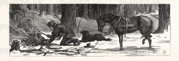 TEN MINUTES REFRESHMENTS, British Columbia, westernmost province of Canada, engraving 1880