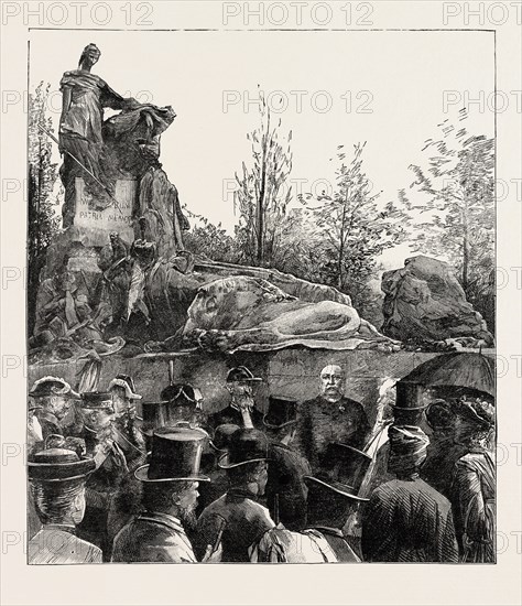 Inauguration du mémorial anglais de la Bataille de Waterloo au cimetière de Bruxelles